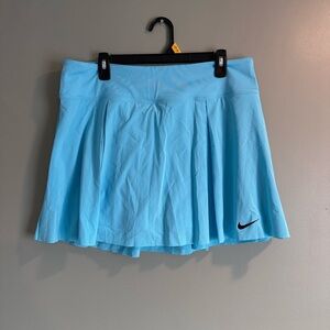 Nike Sky Blue Pleated Athletic Skort with Black Swoosh